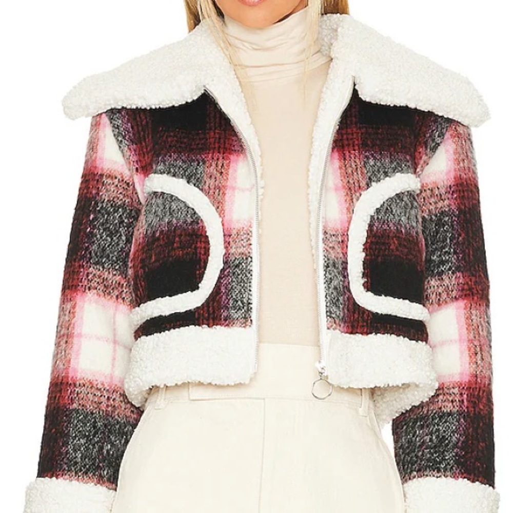 Lovers + Friends Natalie Plaid Cropped Jacket - image 1